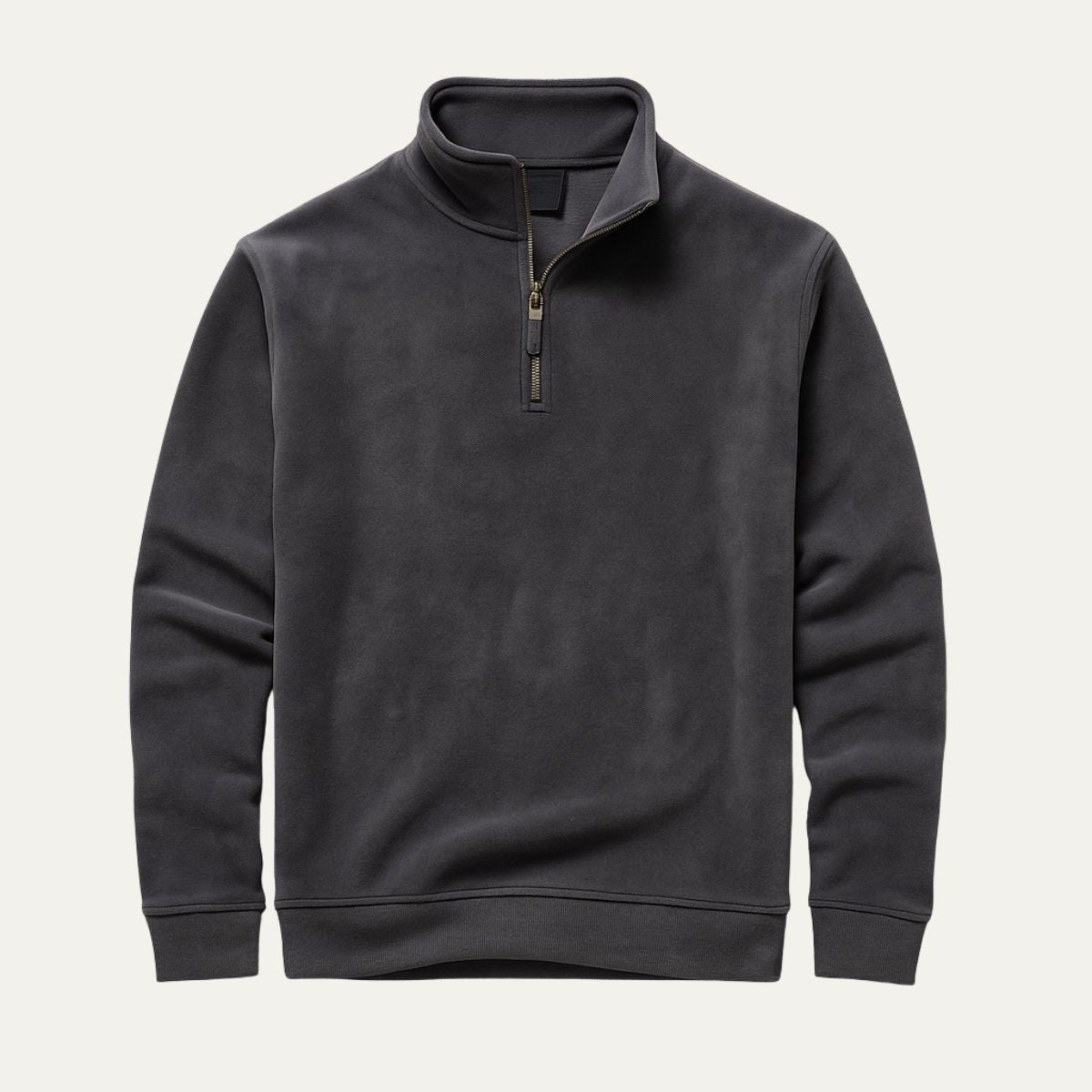 Men's Thick Quilted Zip Neck Sweater