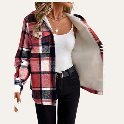 Women's Warm Checked Shirt Jacket