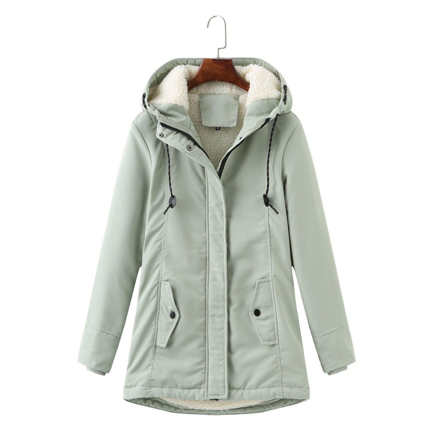 Cozy Ladies Waterproof Parka Coat with Fleece Hood - OutfitLondon