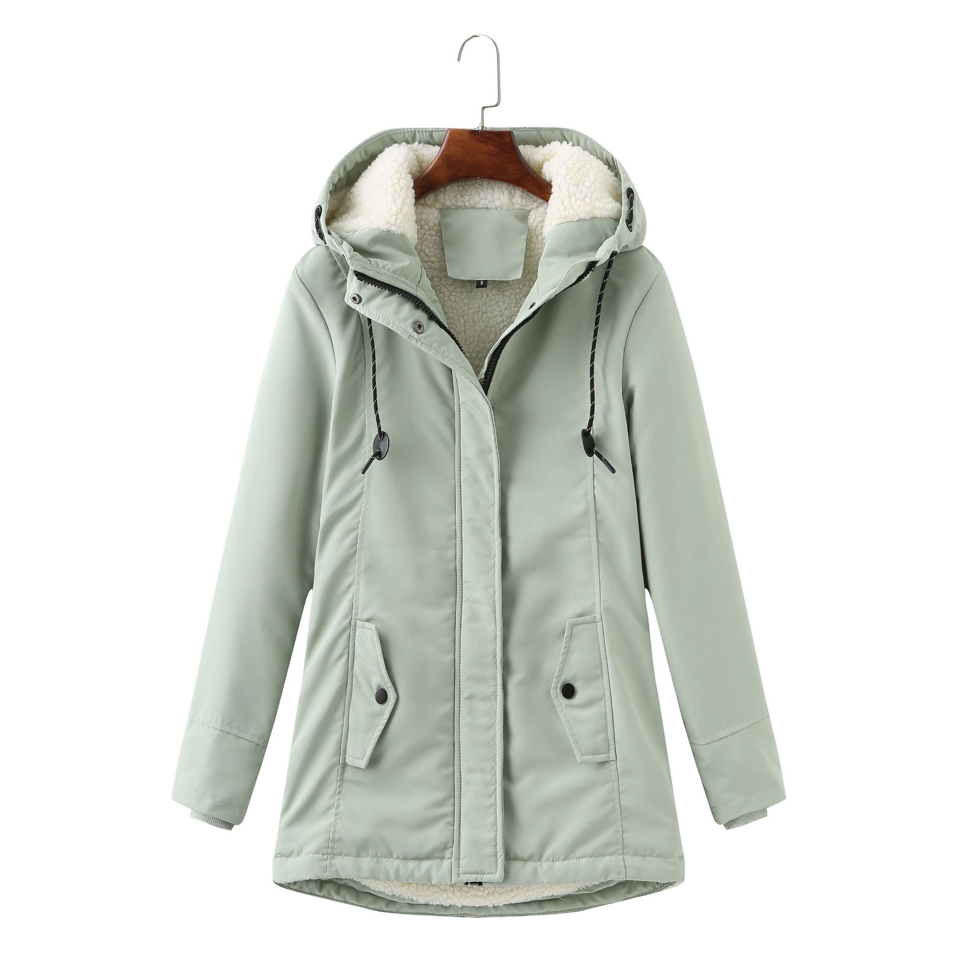 Cozy Ladies Waterproof Parka Coat with Fleece Hood - OutfitLondon