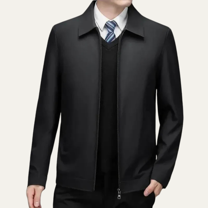 Men's Fit Zip Up Leather Jacket