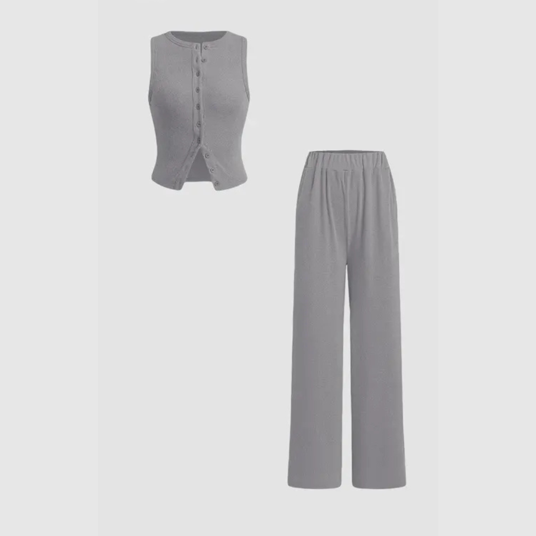 Soft Ribbed Tank and Pant Sleepwear Set