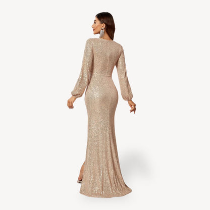 Glittering Long Evening Party Dress