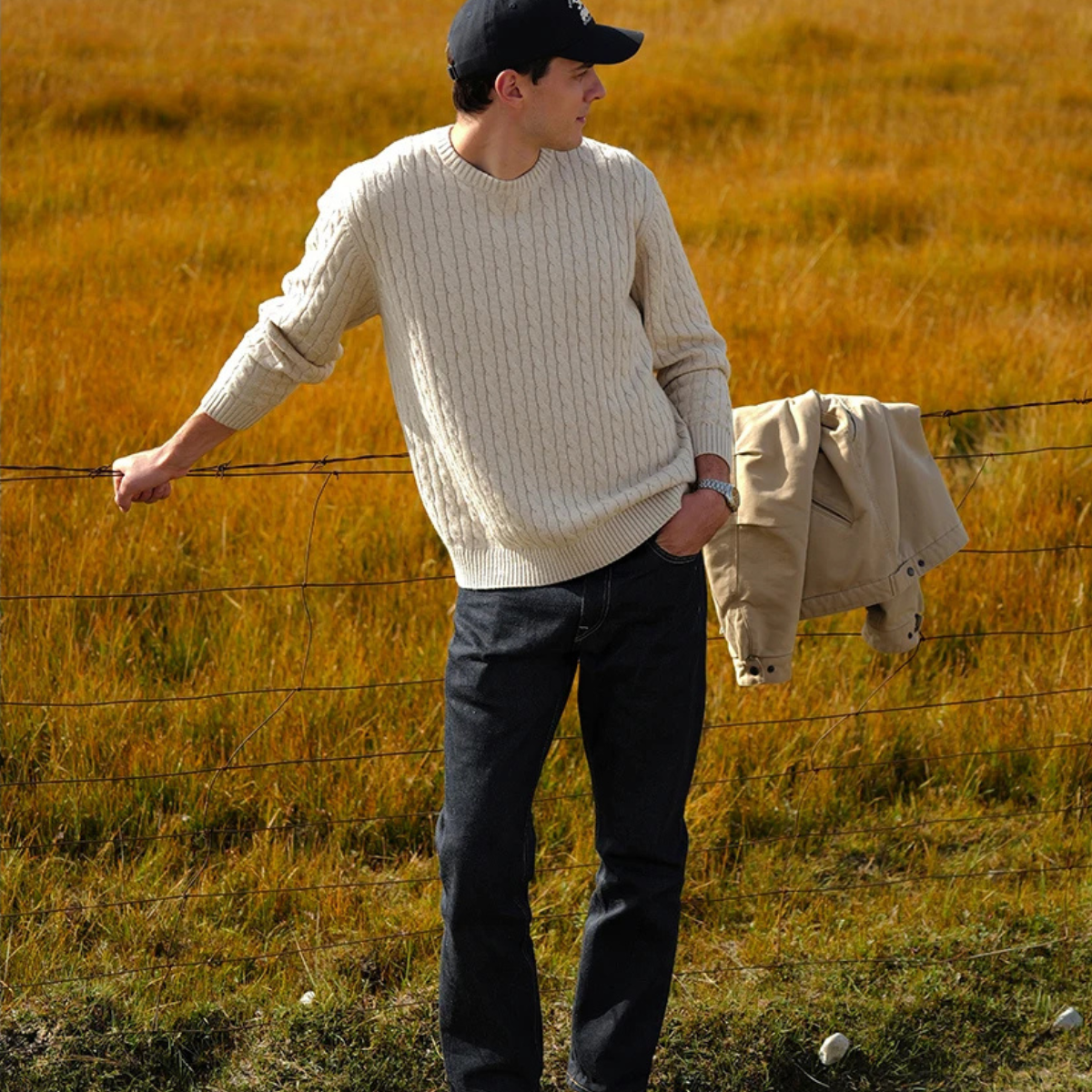 Classic Men's Knit Crew Neck Jumper Sweater