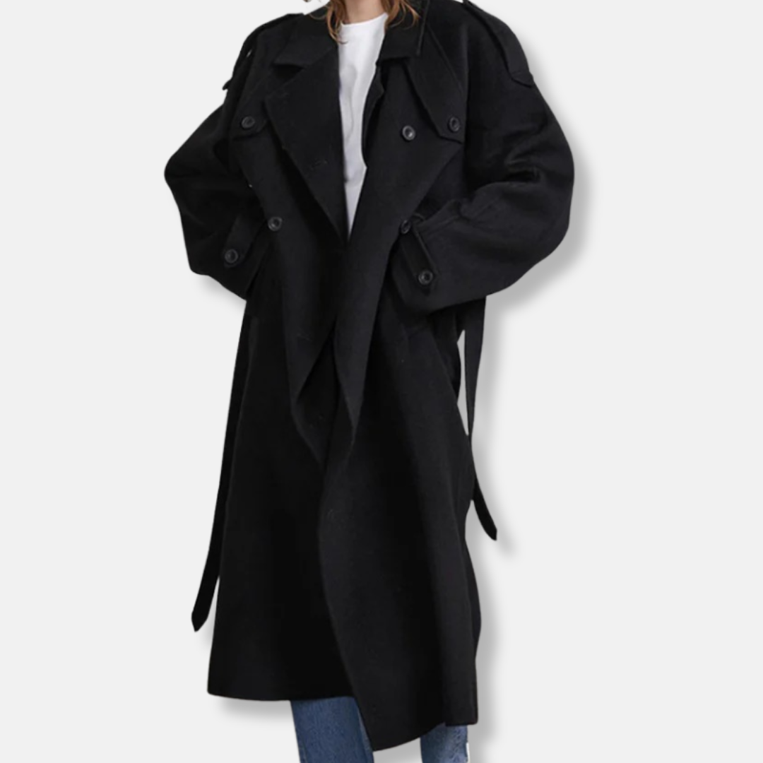 Classic Oversized Wool Trench Coat for Women