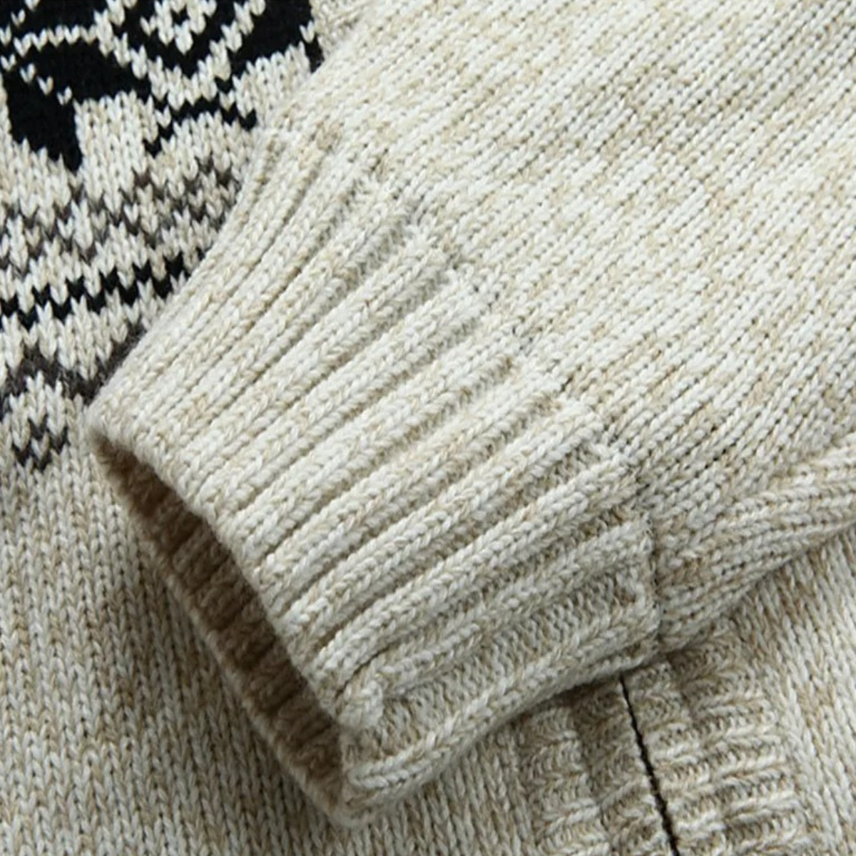 Warm Nordic Pattern Men's Zip Up Sweater Jacket