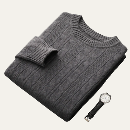 Warm Traditional Knit Crew Neck Sweater