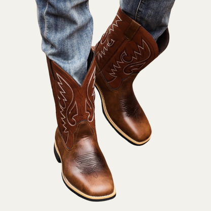 Rugged Tall Cowboy Riding Boots for Men