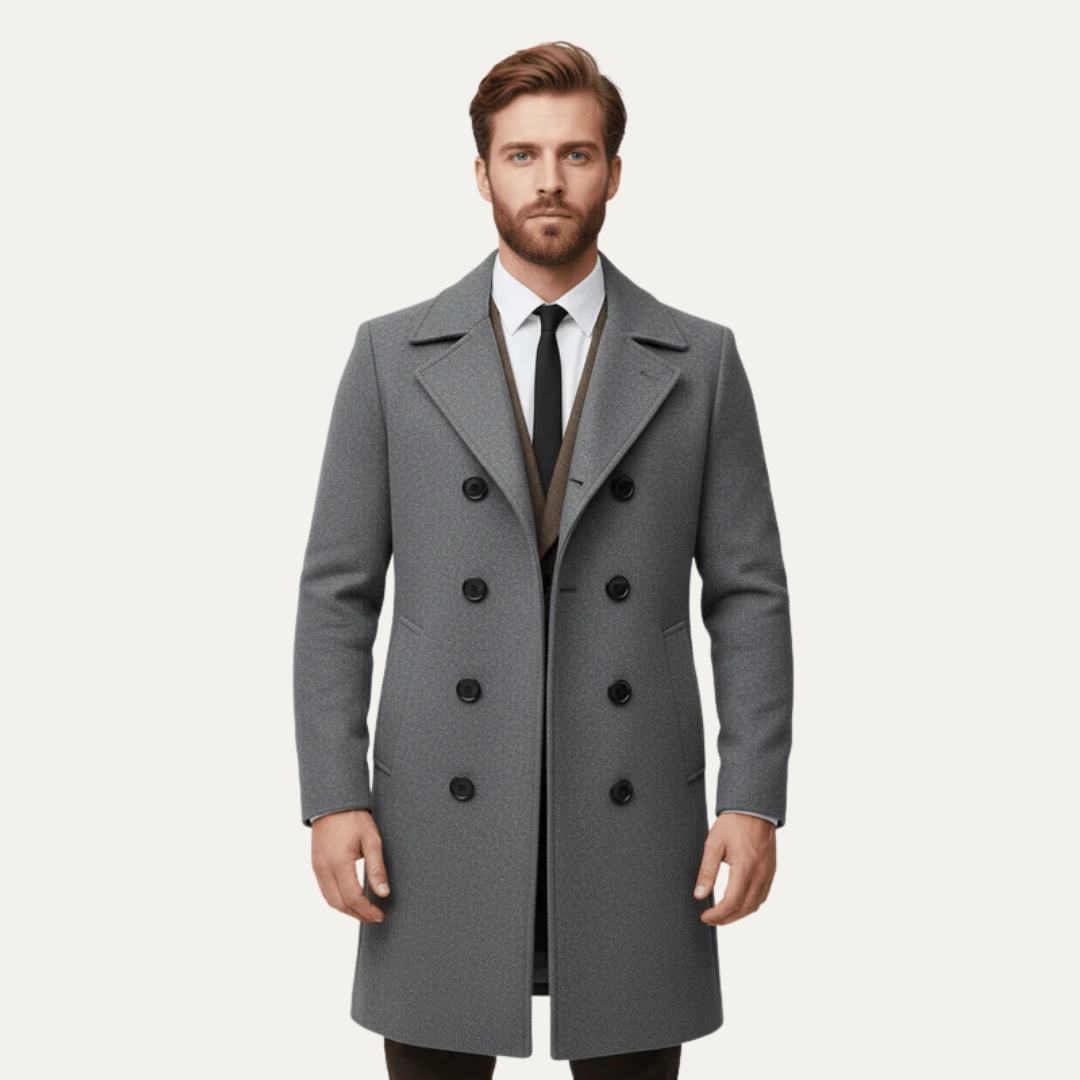 Classic Fit Double Breasted Wool Overcoat