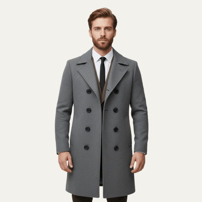 Classic Fit Double Breasted Wool Overcoat
