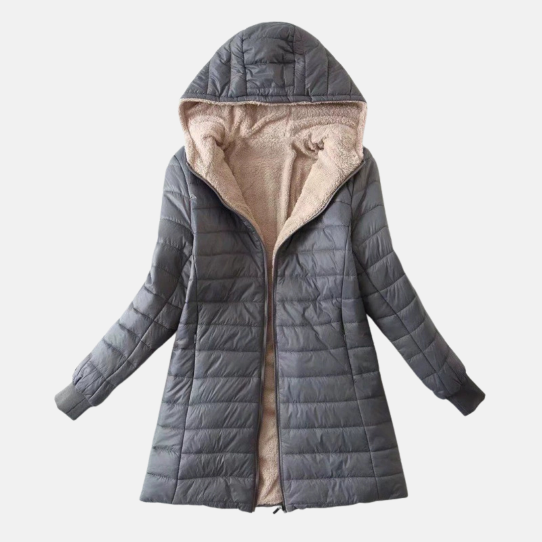 Warm Hooded Puffer Jacket with Soft Insulated Lining