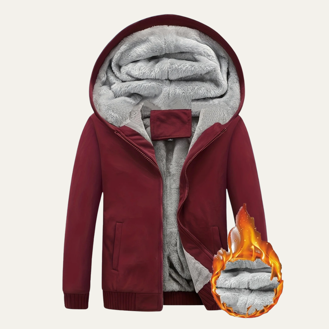 Warm Waterproof Fleece Lined Mens Hoodie Jacket
