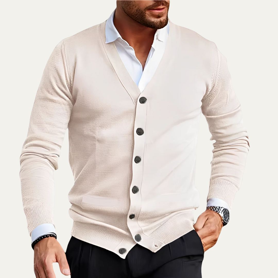 Men's Soft Crew Neck Knit Cardigan