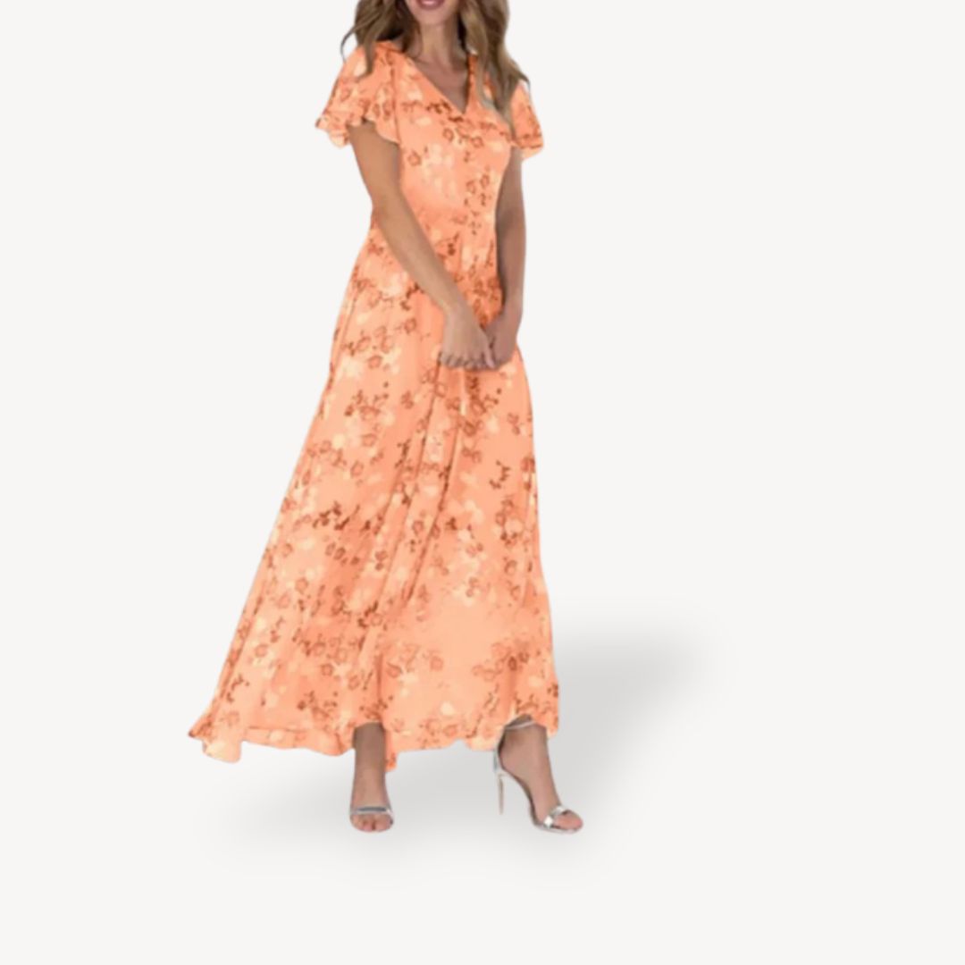 Casual Floral Long Sleeve Maxi Dress for Women - OutfitLondon