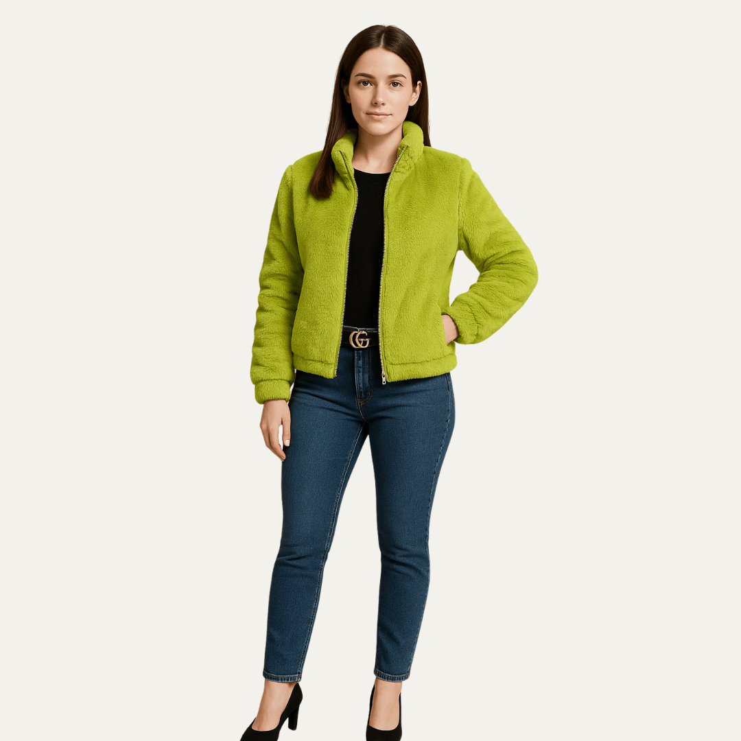 Soft Fuzzy Women's Short Teddy Jacket