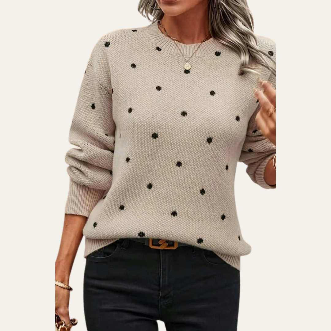 Ladies Classic Spotted Pullover Sweater - OutfitLondon