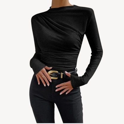 Fashionable Side Ruched Women's Blouse