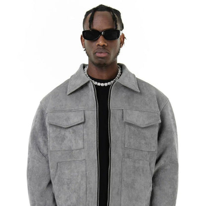 Luxury Suede Leather Mens Jacket