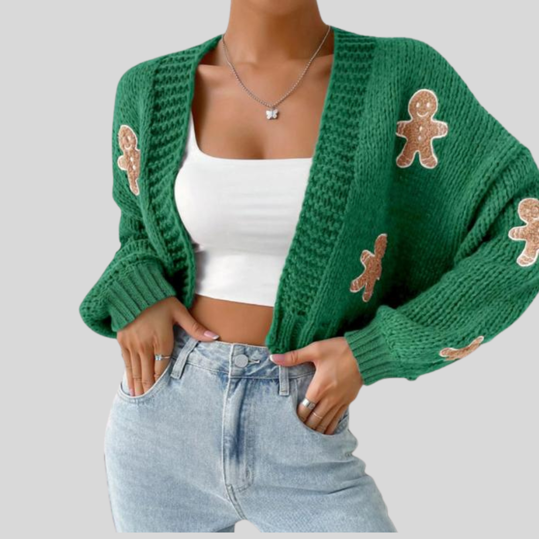 Soft Open Cardigan with Fun Graphic Print for Women