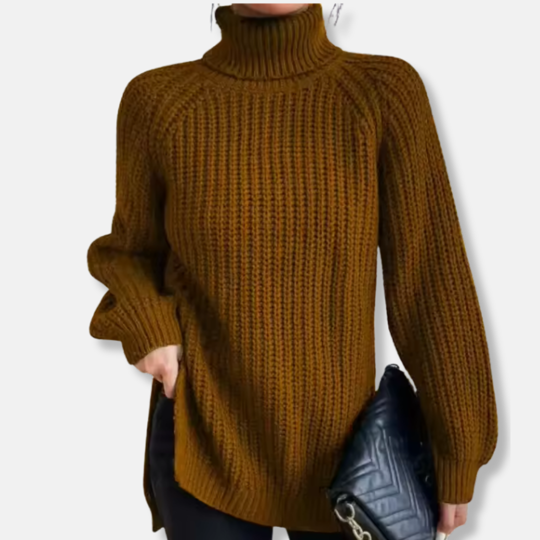 Comfy Oversized Turtleneck Wool Sweater