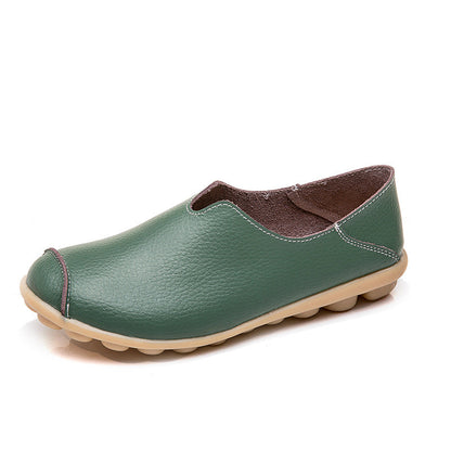 Woman Casual Flat Heel Cow Tendon Low Top Closed Toe Slip On Comfortable Work Shoes