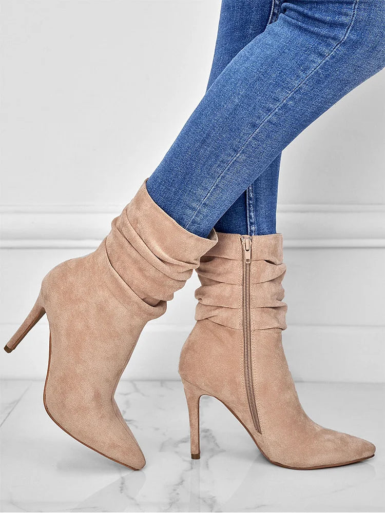 Chic Pointed Toe High Heel Booties