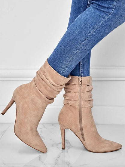 Chic Pointed Toe High Heel Booties