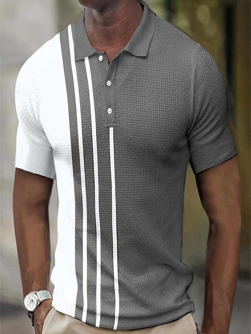 Multicolor Textured Waffle Stripe Shirt
