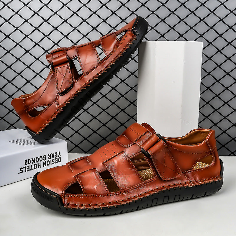 Men's Outdoor Daily Summer Hand-sewn Soft Leather Casual Sandals