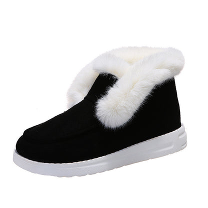 Warm Lace Up Hidden Wedge Boots Fur Lined Platform Ankle Booties