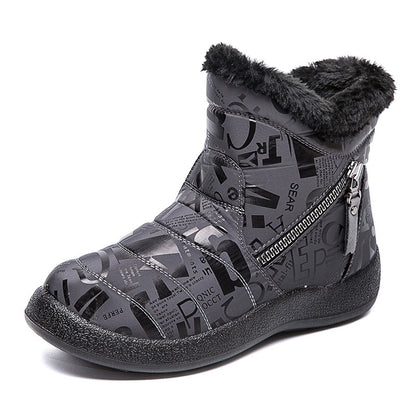 Warm Fur Lining Snow Booties Waterproof Ankle Boots