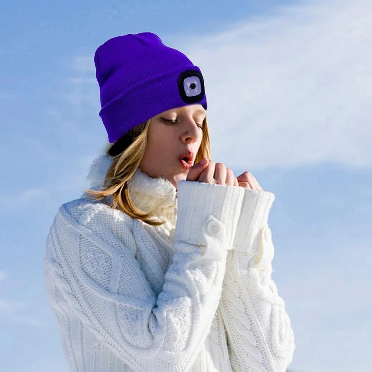 Rechargeable Winter LED Beanie Light
