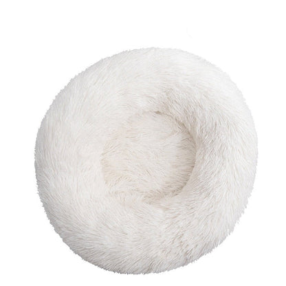 White Donut Pet Bed for Cat and Dogs