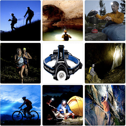 Rechargeable Led Headlamp With 2 Rechargeable Battery