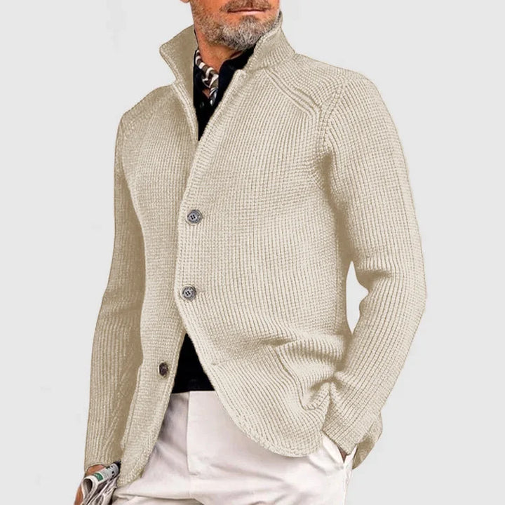 Stylish Mens Knit Coat with Pocket and Fleece Lining