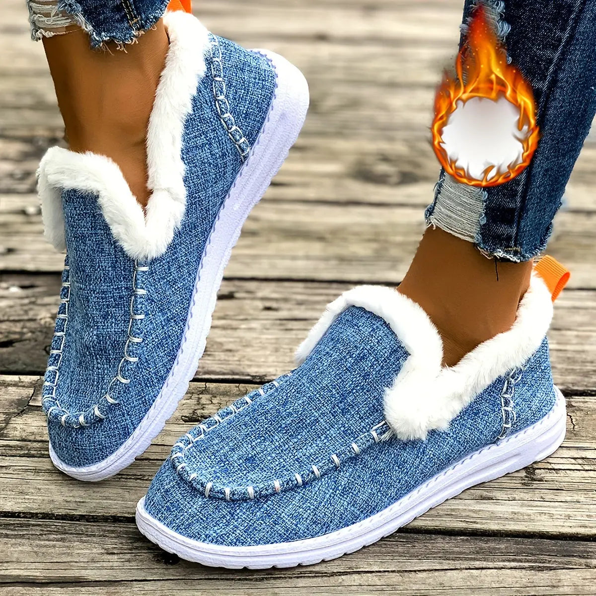 Soft Faux Fur Warm Winter Slip On Shoes