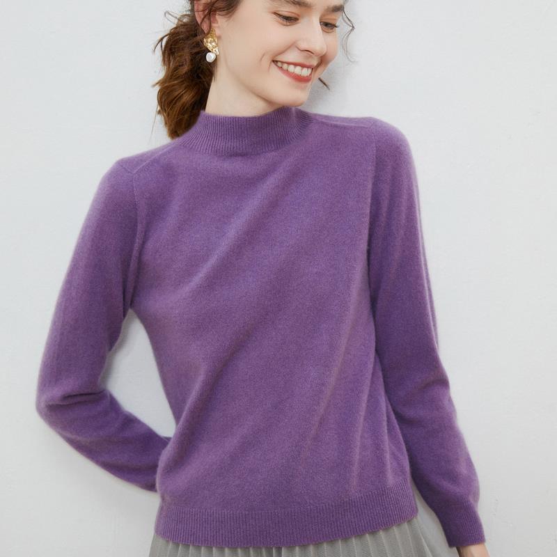 Women's Classic Wool Half-High Neck Pullover Sweater