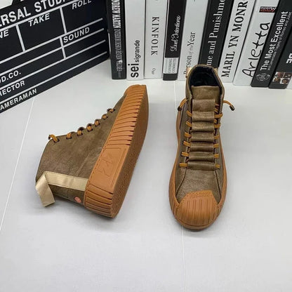 Warm Men's Ankle Boots - Casual Lace Up Shoes