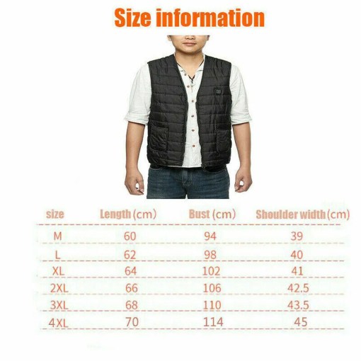 Heated Jacket Men Women Heating Coat Warm Winter Vest Electric USB Jacket Thermal
