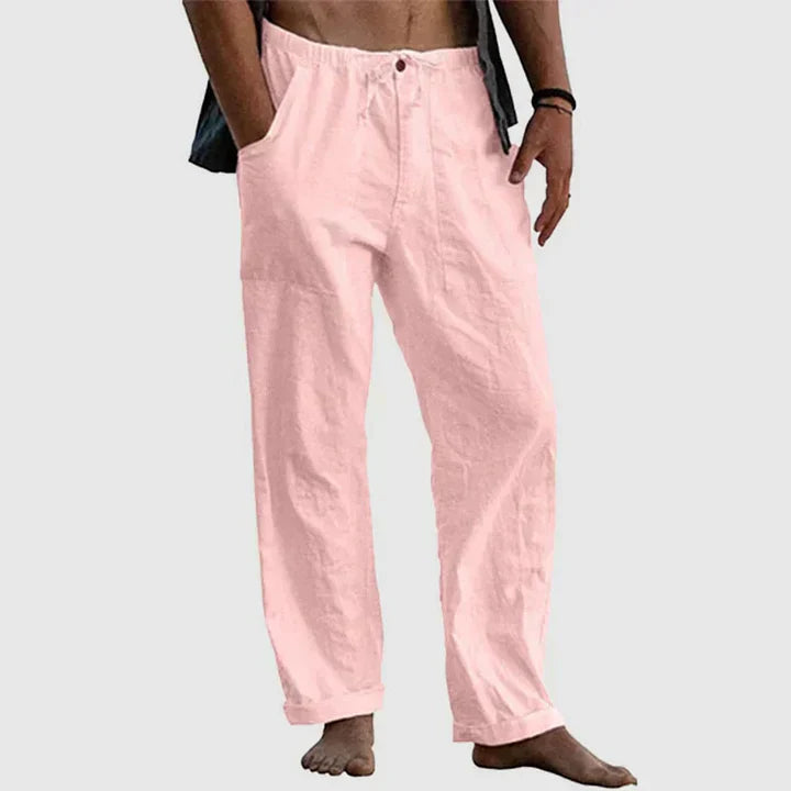 Comfortable Linen Drawstring Pants - OutfitLondon