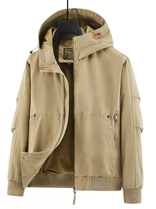 Big Mens Zipper Hooded Jacket - OutfitLondon