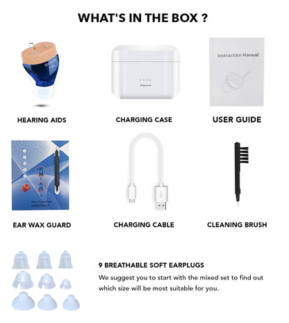Best Invisible Rechargeable Digital Hearing Aids Pair