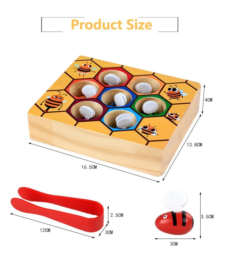 Montessori Educational Industrious Little Bees Kids Wooden Toys For Children