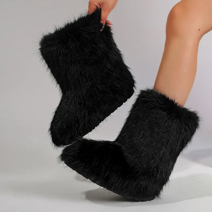 Warm Faux Fur Ankle Boots for Women