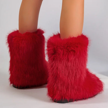 Warm Faux Fur Ankle Boots for Women