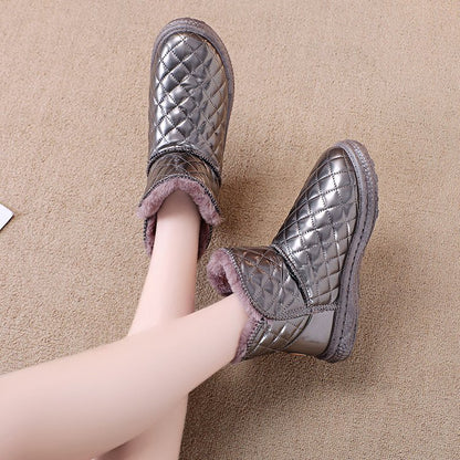 Warm Fur Lined Winter Booties Furry Waterproof Snow Ankle Boots