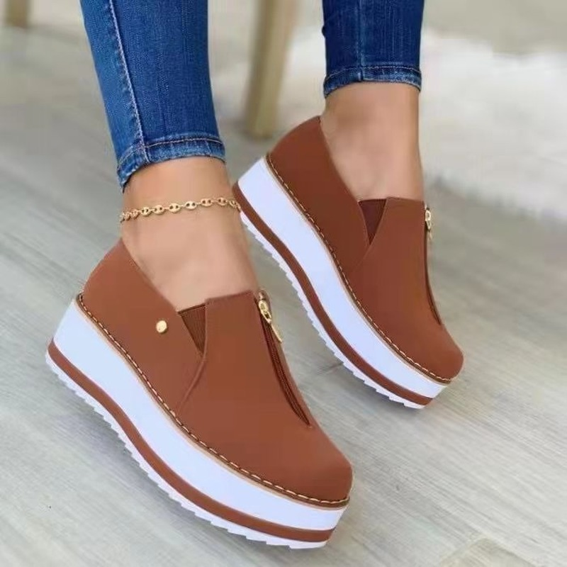 Platform Fashion Casual Solid  Low-top Women Shoes