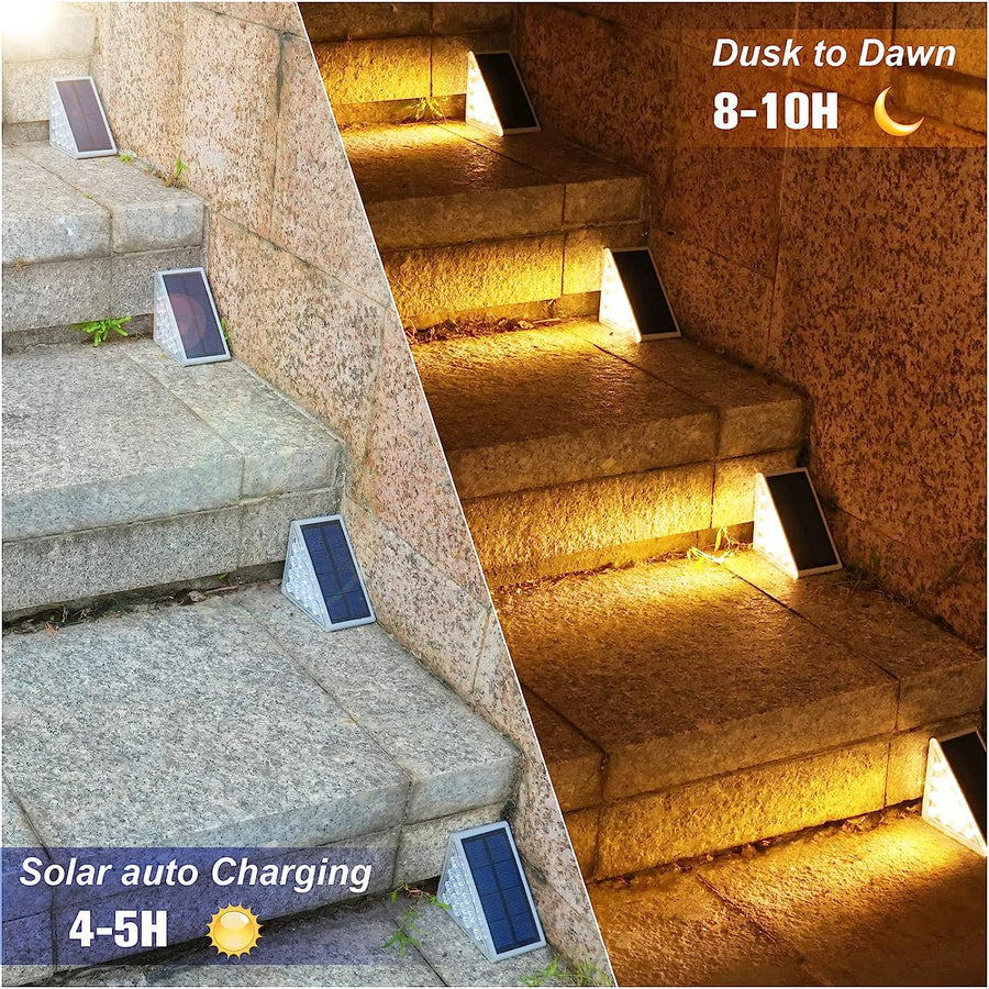 4 Packs Solar-Powered Outdoor Stair Lights