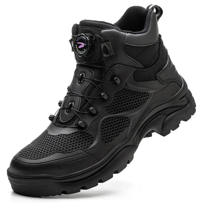 S3 Work Shoes Ultralight, Henner Wear-Resistant Safety Shoes with Steel Cap Swivel Buckle