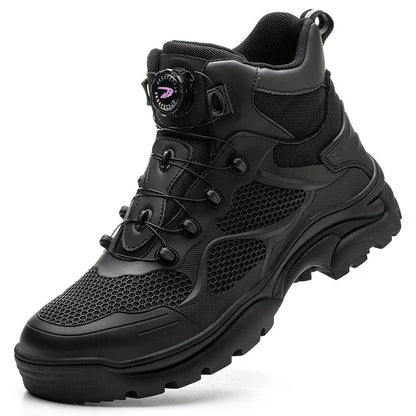S3 Work Shoes Ultralight, Henner Wear-Resistant Safety Shoes with Steel Cap Swivel Buckle